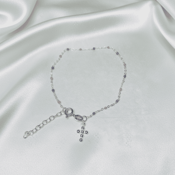 Bracelet argent 925/1000 et résine colorée